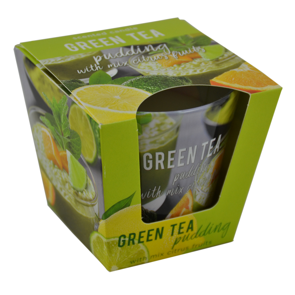 Lumanare parfumata in pahar de sticla - Diverse arome de ceai verde (Model 2)