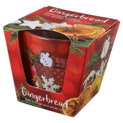 Lumanare de Craciun parfumata in pahar 115 gr, Gingerbread