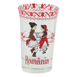 Pahar tip shot din sticla 7 CM, Dansatori populari, Romania