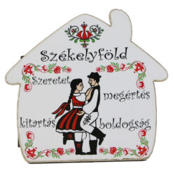 Magnet de frigider din lemn 7x6.5 CM, Casuta "Szekelyfold"