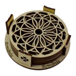 Set 6 suporturi pahare traforaj in cutie 10 CM - Design traditional