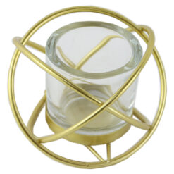 Suport lumanare din metal si pahar din sticla 11x7 CM