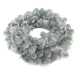 Coroana decorativa Floare Matase Argintiu 30 CM