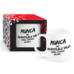 Cana ceramica 300 ml "Munca are avantajele sale...", in cutie decorativa - Boss Mug