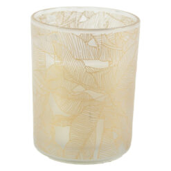 Lumanare in pahar de sticla decorativa Frunze 8x10 CM