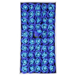 Trandafiri de sapun, 5 CM, 50 de bucata/cutie - Albastru inchis duo
