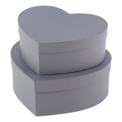 Set 2 cutii cadou Inimioara cu capac, Gri 19/22 CM