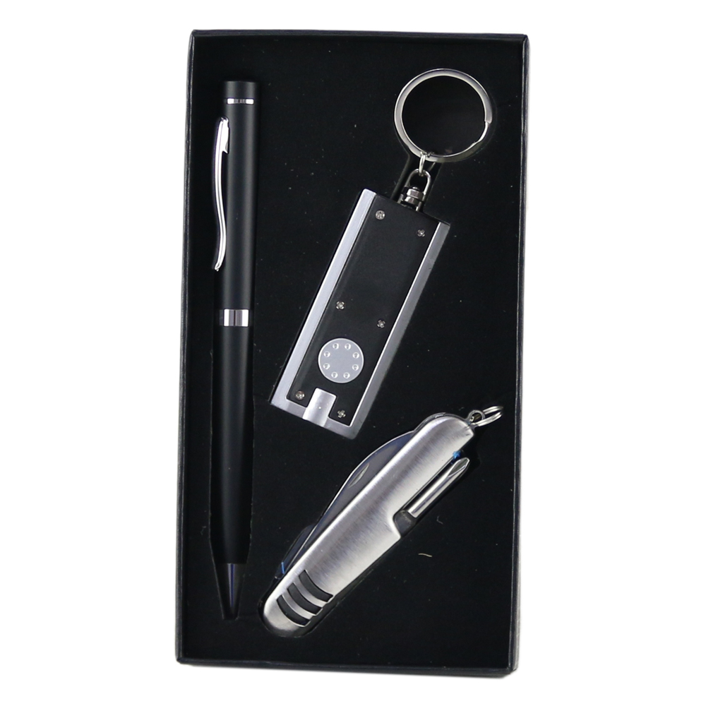 Set cadou pentru barbati, Briceag cu pix si breloc