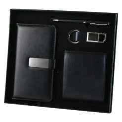 Set cadou pentru barbati, 4 piese - Agenda, portofel, breloc, pix