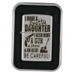 Bricheta metalica "I have a pretty daughter..." 3.5x5.5 CM, Argintiu