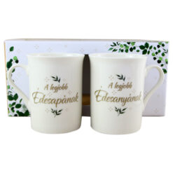 Set 2 cani din ceramica "A legjobb Edasapanak/Edesanyanak", 290 ml, in cutie cadou