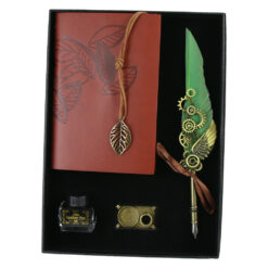 Set Pana de scris cu agenda Vintage - 4 piese