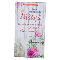 Tablou lemn personalizat "Pentru cea mai iubita Matusa..." 15x27 CM