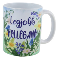 Cana ceramica "Legjobb Kollegano", 330 ml, Florile primaverii