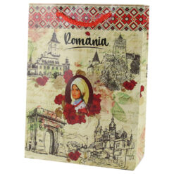 Punga cadou din hartie laminata 17x23, Romania, traditionala