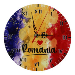 Ceas perete din lemn 20 CM, Romania, tricolor