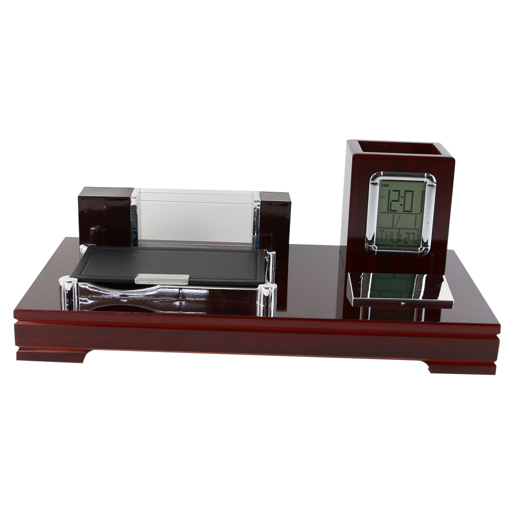 Set pentru birou cu ceas digital, 34x18x14 CM