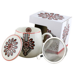 Cana portelan cu infuzor metalic si capac 430 ml, "Parzenica", in cutie decorativa