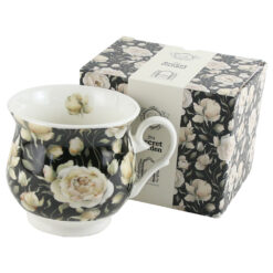 Cana portelan 500 ml "English Roses Black", in cutie decorativa