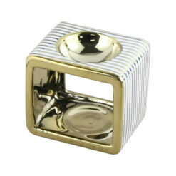 Candela aromaterapie din ceramica 9x7 CM, auriu/alb