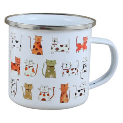 Cana metalica emailata 240 ml, Pisici