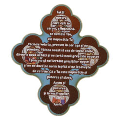 Magnet frigider din lemn Cruce "Tatal Nostru" 9x10 CM