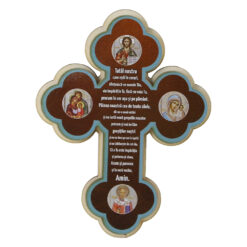 Magnet frigider din lemn Cruce "Tatal Nostru" 11x15 CM