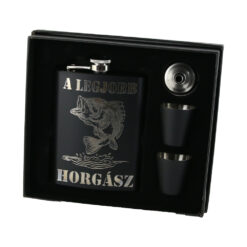 Set cadou "A legjobb Horgasz" Plosca cu palnie si 2 pahare