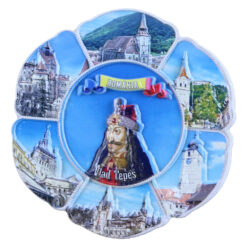Magnet frigider din rasina  7 CM, "Romania", Vlad Tepes, Castele