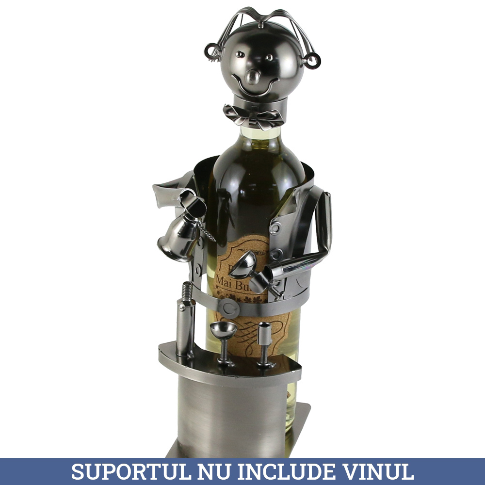 Suport sticla de vin, din metal Barman 14x33 CM