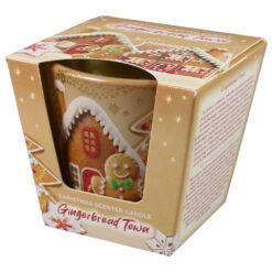 Lumanare de Craciun parfumata in pahar 115 gr, Gingerbread Town