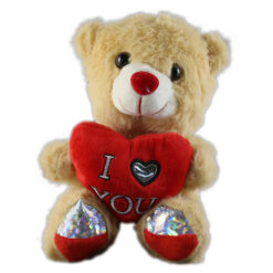 Ursulet de plus cu inimioara "I Love You" 20 CM, crem