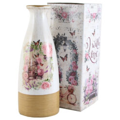 Vaza din ceramica Roses 11x29 CM, in cutie decorativa, M.293