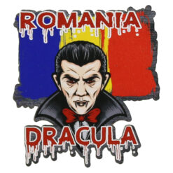 Magnet frigider din lemn, 7x7 CM, Romania, Dracula