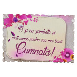 Magnet frigider din lemn "Pentru cea mai buna Cumnata!" 9x6 CM
