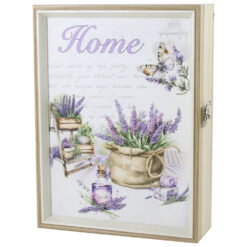 Cutie pentru chei din lemn, Home 19.5x26 CM - Lavanda
