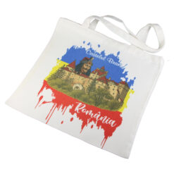Sacosa textil "Romania, Castelul Bran", 40x40 CM