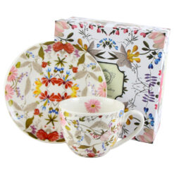 Ceasca cu farfurie, din portelan 250 ml "White" de W. Kilburn, in cutie decorativa