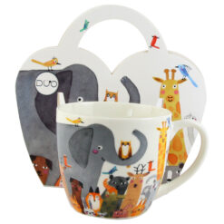 Cana portelan 460 ml "Animals", in ambalaj decorativ