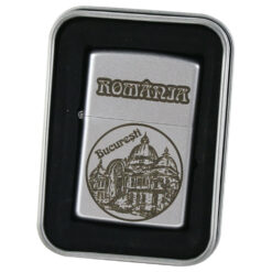 Bricheta metalica "Romania/Bucuresti", 3x5 CM, argintiu