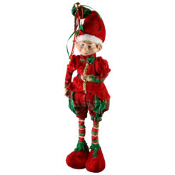 Figurina Elf cu picioare extensibile 60/40 CM, Rosu