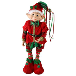 Figurina Elf cu caciula cu clopotei 40 CM, din textil