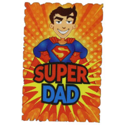 Magnet frigider din lemn "Super Dad" 6x9 CM