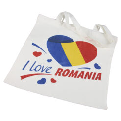 Sacosa textil "I Love Romania!", 40x40 CM