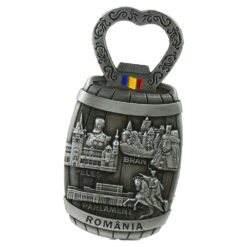 Magnet frigider cu desfacator, din metal 5x9 CM, Romania, Peles/Bran