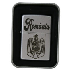 Bricheta metalica "Romania", stema Romaniei, 3x5 CM