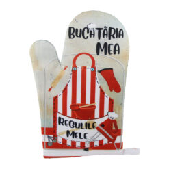 Manusa de bucatarie "Bucataria mea, Regulile mele", din textil, 27 CM