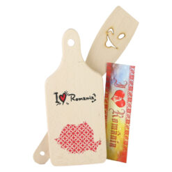 Set ustensile bucatarie cu magnet frigider "I love Romania", 3 piese