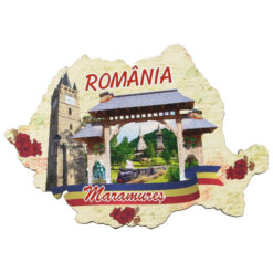 Magnet frigider din lemn "Maramures" 9x6 CM, Harta Romaniei