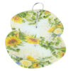 Platou etajat cu 2 nivele, din sticla 25/20 CM, Floarea soarelui